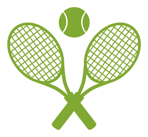 Gekruiste Rackets en tennisbal. — Stockvector