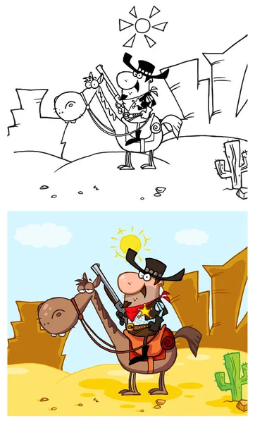 Cowboy personnage drôle — Image vectorielle