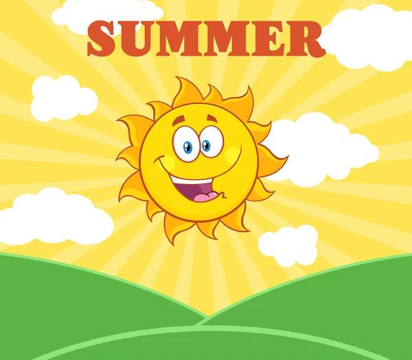Sunshine Happy Sun maskot tecknad — Stock vektor