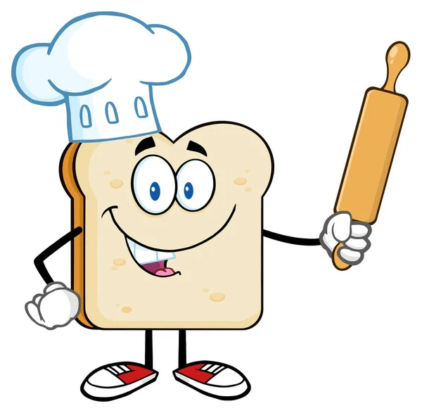 Desenhos animados de fatia de pão — Vetor de Stock