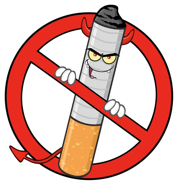 Personnage de bande dessinée de cigarette — Image vectorielle
