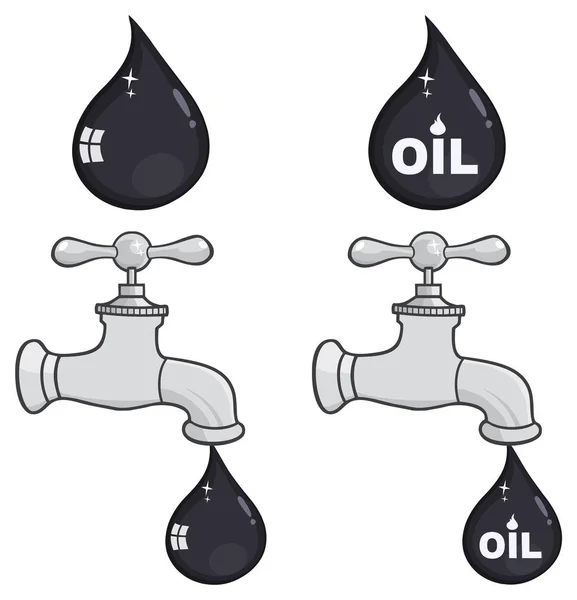 Torneira com gota de petróleo — Vetor de Stock