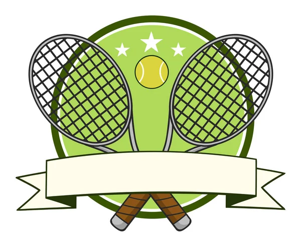 Crossed Rackets And Tennis Ball. — Stock Vector