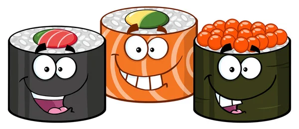 Sushi roll set — Stockvector