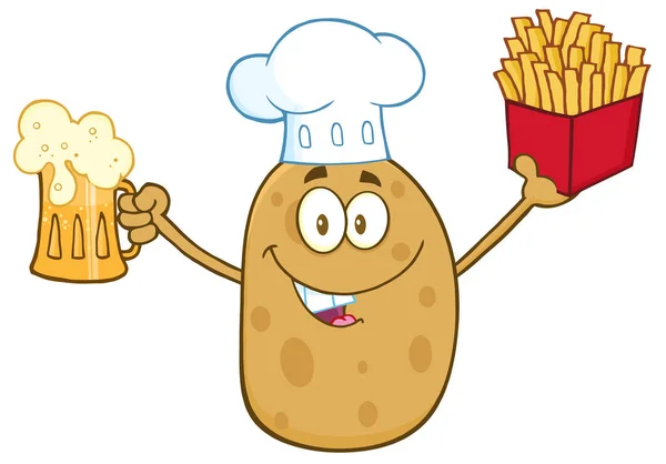 Chef Potato Cartoon Character — Stock Vector