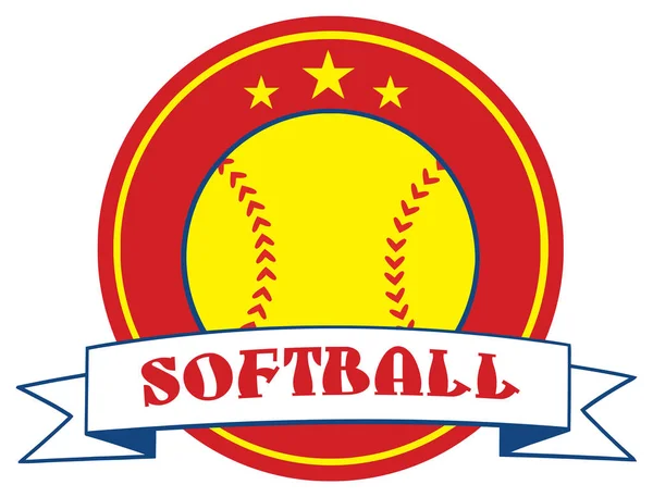 Softball żółte Logo — Wektor stockowy