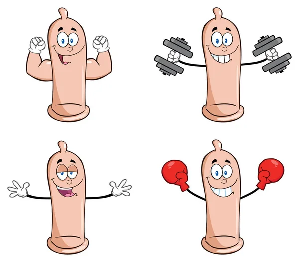 Personagem de mascote de preservativo dos desenhos animados —  Vetores de Stock