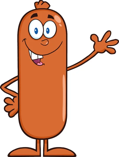 Sausage Cartoon Character — Stock Vector