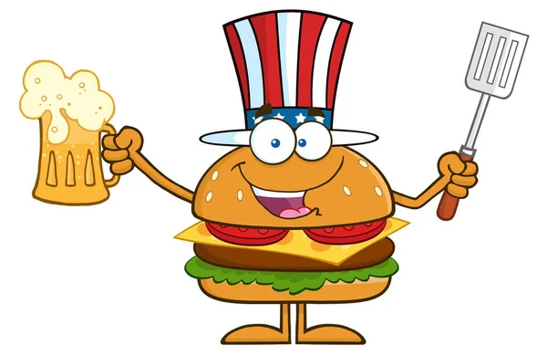 Burger personaggio della mascotte del fumetto — Vettoriale Stock