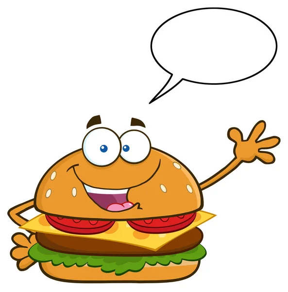 Burger Cartoon Character — Stock Vector