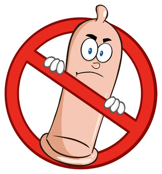 Персонаж мультфильма "Сердитый презерватив" — стоковый вектор