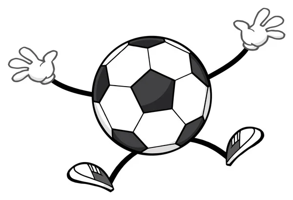 Futbol topu çizgi film maskot — Stok Vektör