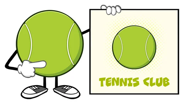 Tennis Ball Cartoon Maskottchen — Stockvektor