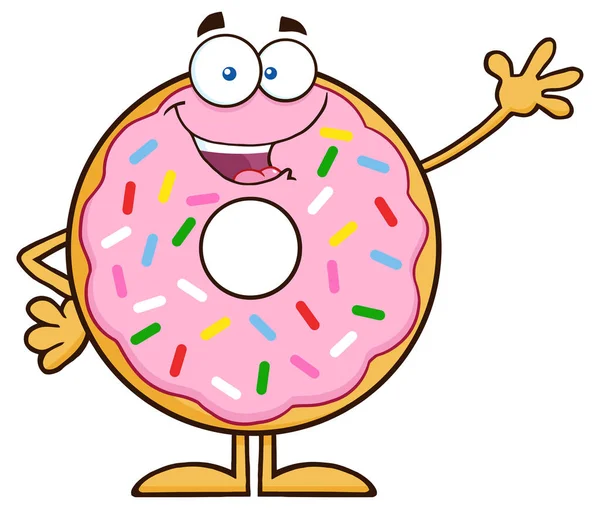 Postać z kreskówki Donut szczęśliwy. — Wektor stockowy