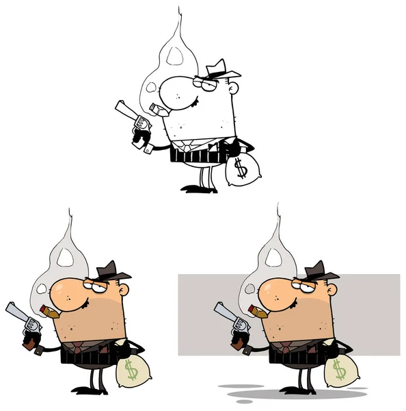 Gangsters Personagens de desenhos animados — Vetor de Stock