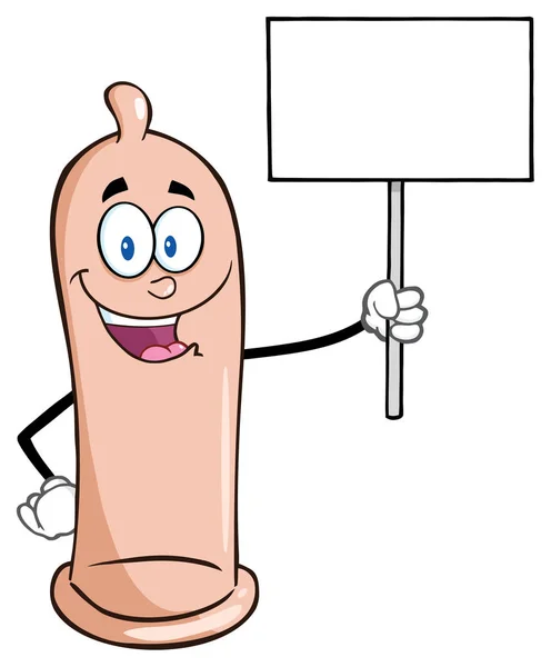 Šťastný kondomem Cartoon maskot charakter — Stockový vektor