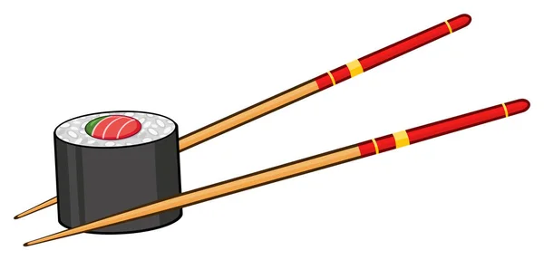 Mascotte de Sushi Roll Cartoon — Image vectorielle