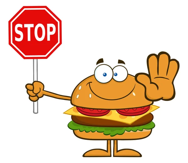 Burger seriefiguren maskot — Stock vektor