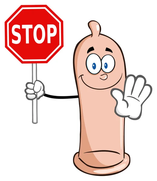 Kondom kreslená postavička — Stockový vektor
