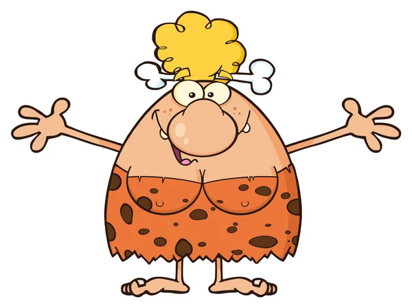 Γκρινιάρης σπήλαιο ξανθιά γυναίκα Cartoon — Διανυσματικό Αρχείο