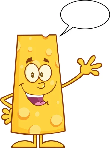 Cheese Cartoon Character — Stock Vector