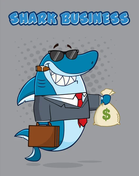 Tubarão personagem dos desenhos animados —  Vetores de Stock