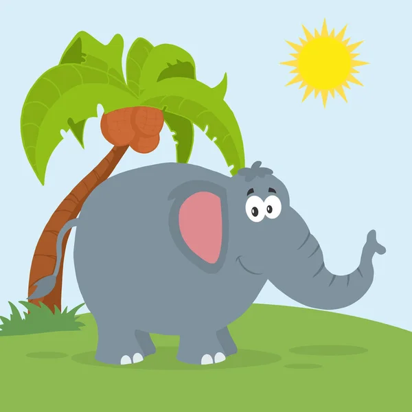 Elefante personaje de dibujos animados — Vector de stock