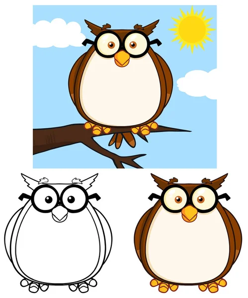 Owl Cartoon Character — Stock Vector