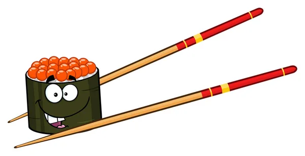 Sushi Roll Cartoon-Figur — Stockvektor