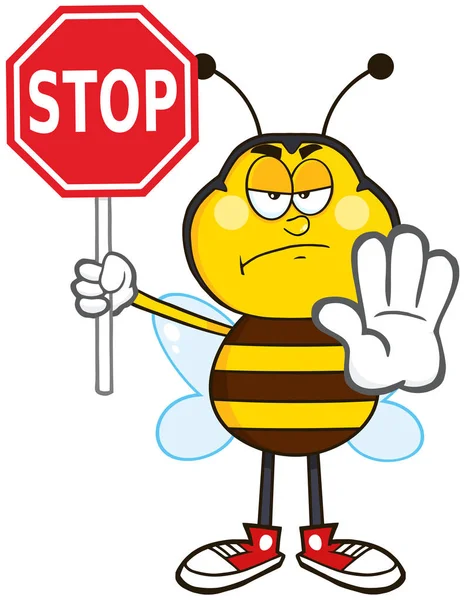 Bee stripfiguur — Stockvector