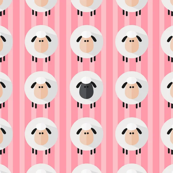 Sheep Pattern.Modern Flat Design — Stock Vector