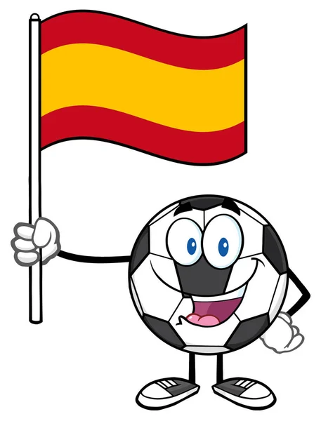 Feliz bola de futebol mascote dos desenhos animados — Vetor de Stock
