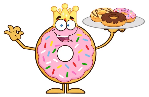 Postać z kreskówki Donut szczęśliwy. — Wektor stockowy