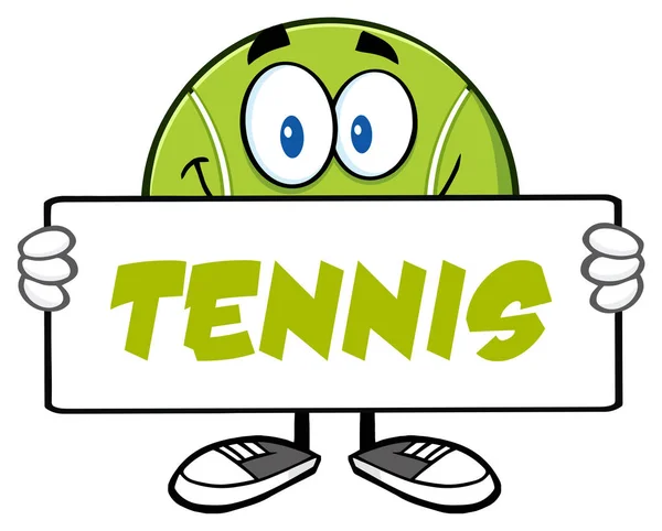 Tennis boll tecknad maskot — Stock vektor