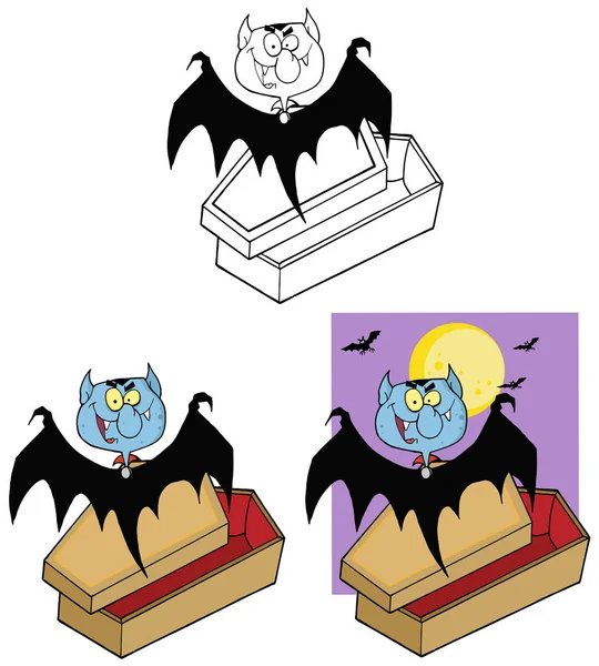 Летающий вампир с летучими мышами — стоковый вектор