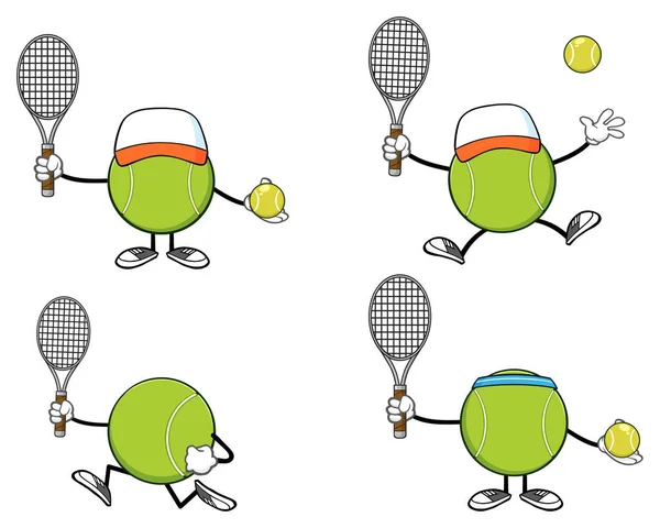 Tennisball gesichtsloser Cartoon — Stockvektor