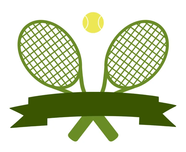 Raquetes cruzados e bola de tênis . —  Vetores de Stock