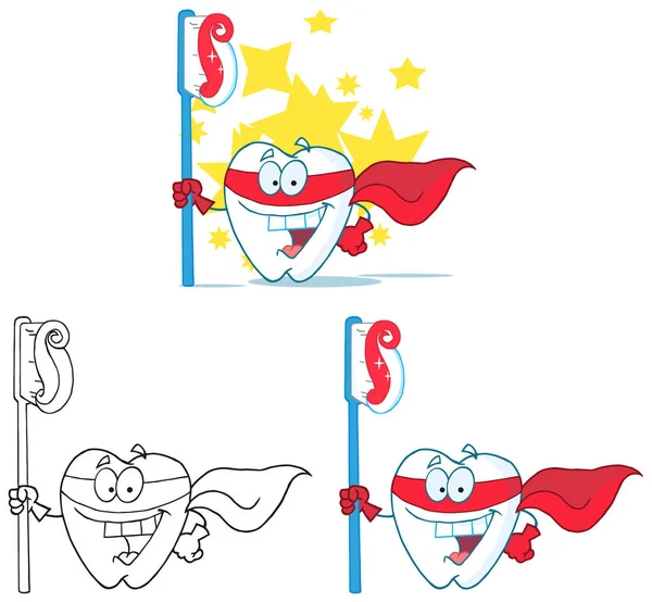 Cartone animato dei denti personaggio della mascotte  . — Vettoriale Stock