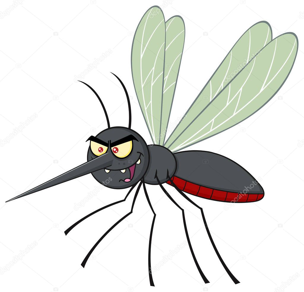 Mosquito Cartoon Character Flying W — Stock Vector © HitToon #141911454