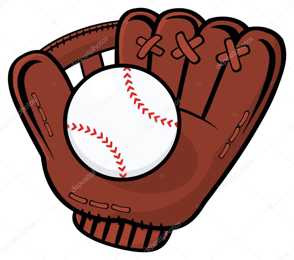 Guante de béisbol y pelota Vector de Stock de ©HitToon 141913268