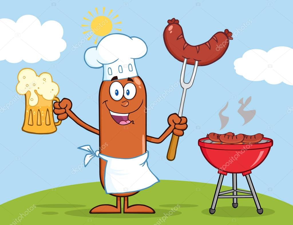 Sausage Cartoon Character