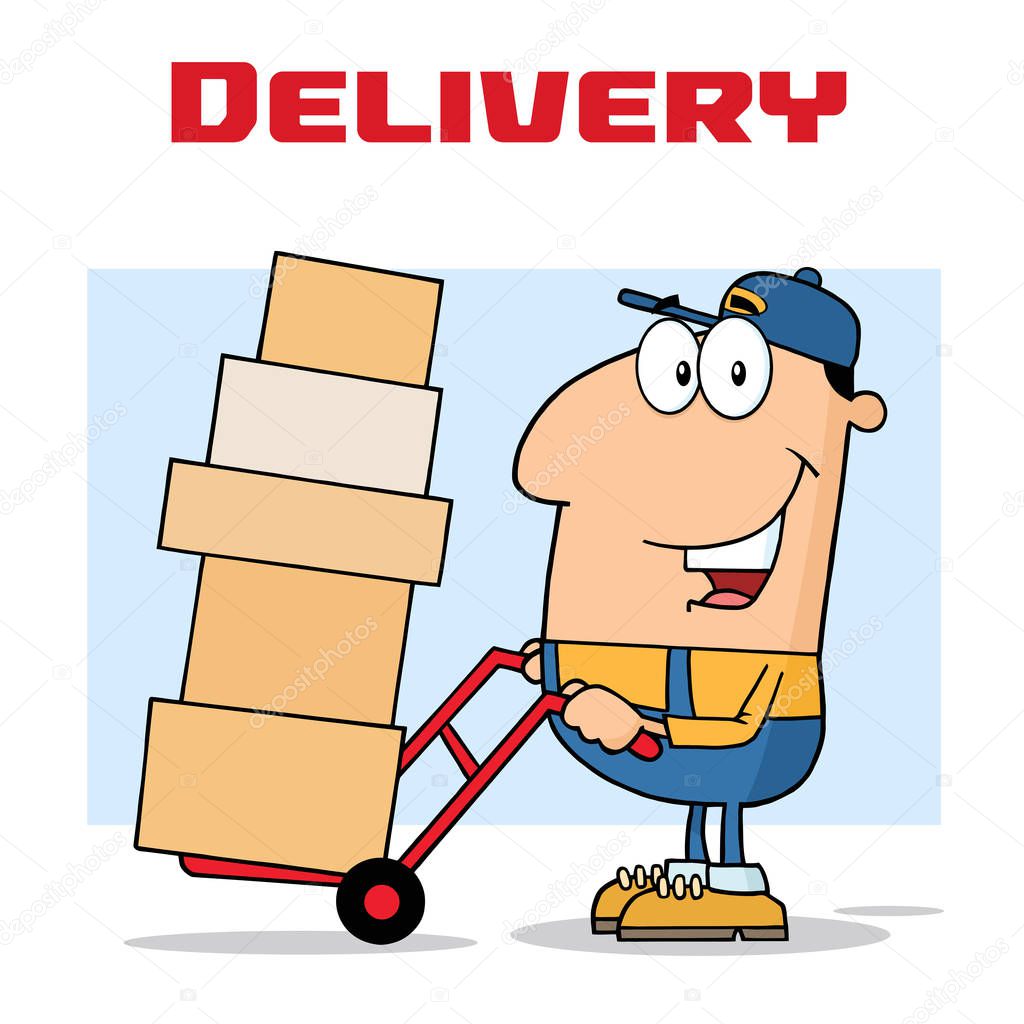 Delivery Man Cartoon Character 