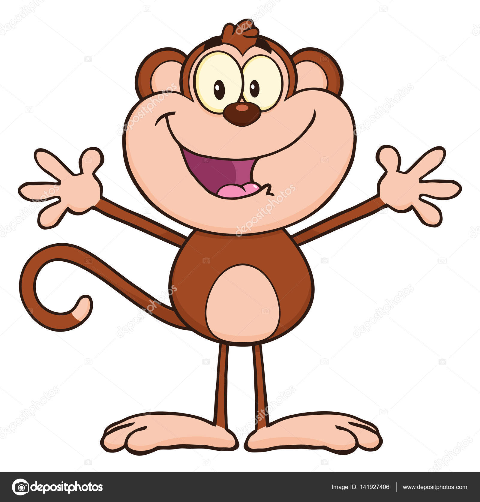Monkey Cartoon Character — Stock Vector © HitToon #141927406