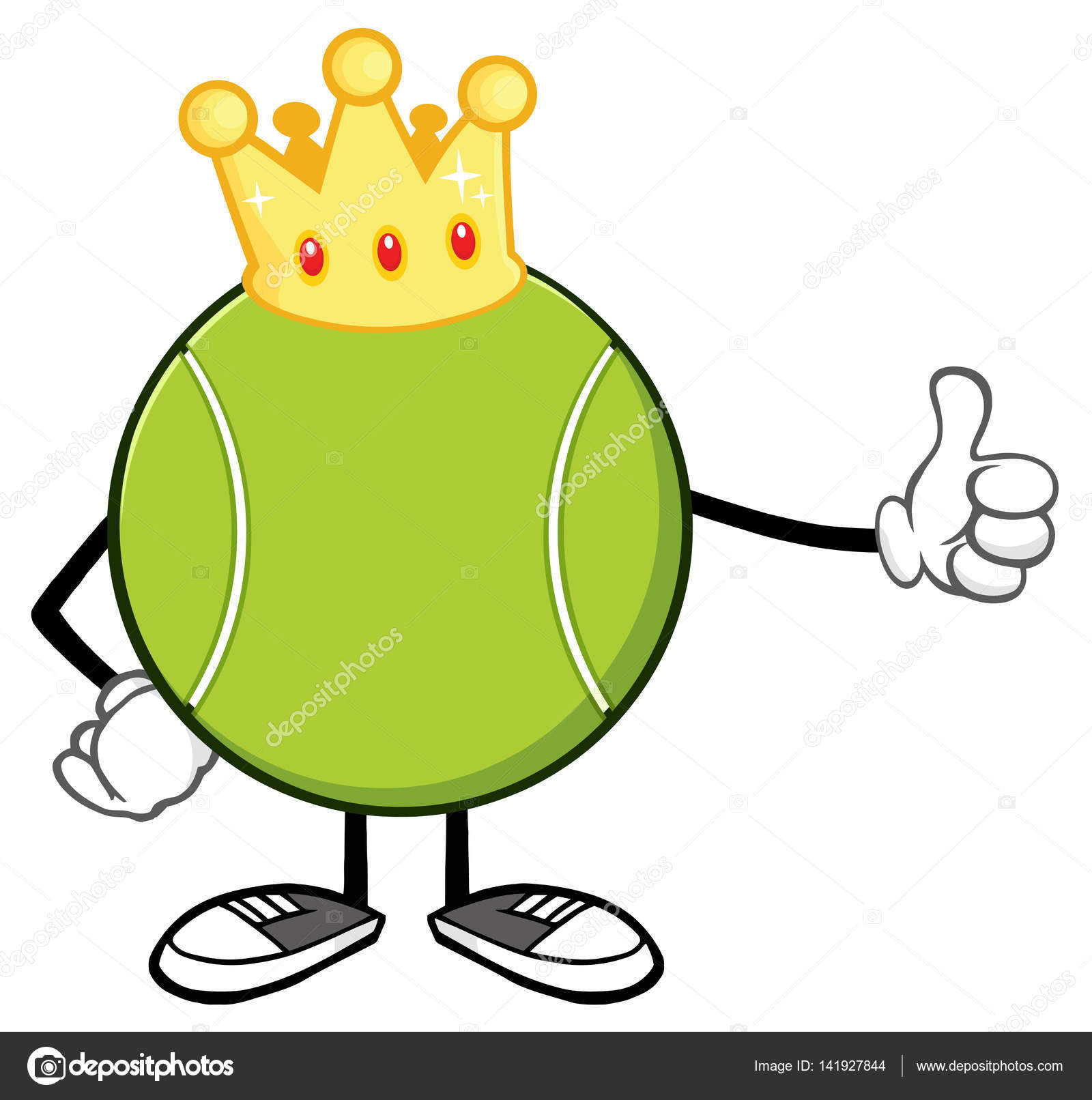 Tennis Ball Cartoon Maskottchen — Stockvektor © HitToon #141927844