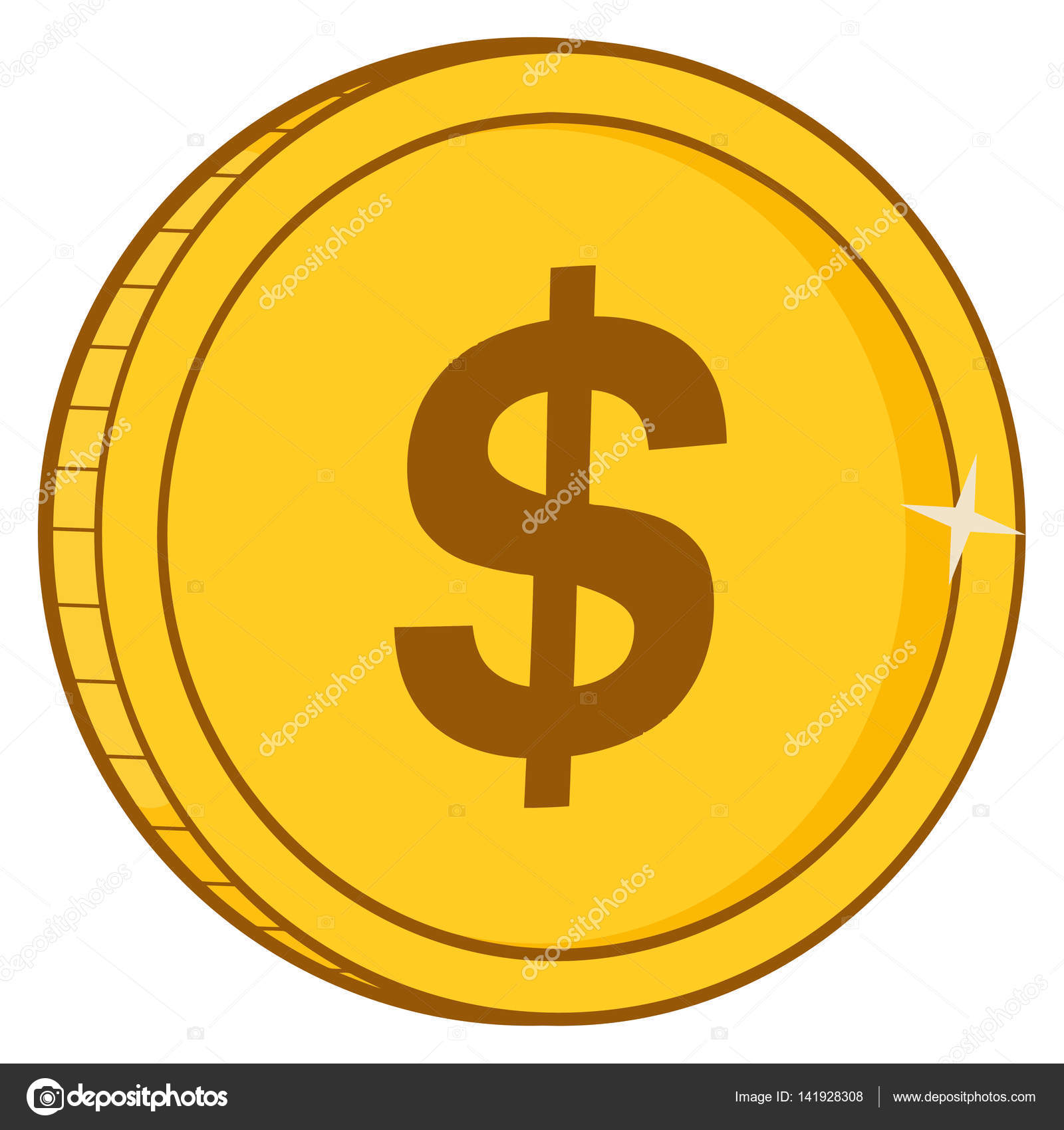 Golden Coin Cartoon Stock Vector Image by ©HitToon #141928308