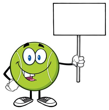 Tenis topu çizgi film maskot 