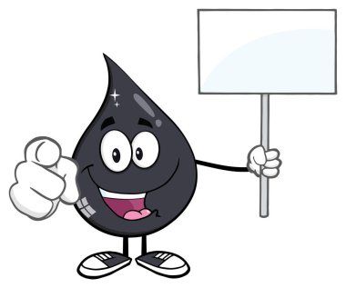 Petrol veya yağ damla çizgi film 