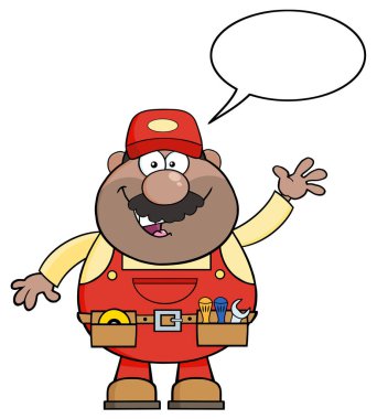 Gülümseyen mekanik çizgi film karakteri 