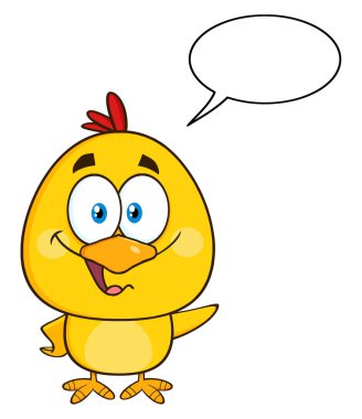 Tatlı sarı piliç çizgi film karakteri 