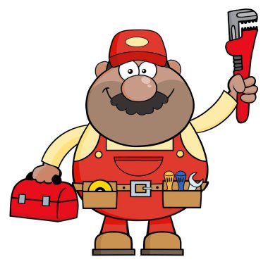 Gülümseyen mekanik çizgi film karakteri 